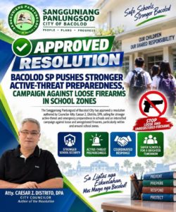 Stronger Active-Threat Preparedness, Anti-Loose Firearms Drives in Schools Boosted by Bacolod SP